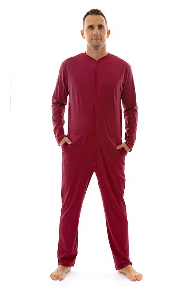 dendy Men's long pajama jumpsuit Bordeaux 182/L