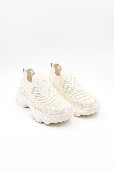 Guja Imported Wedge Sole Knitwear Sneakers Women's Sports Shoes Gj497 Beige