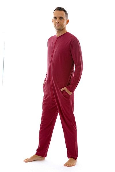 dendy Men's long pajama jumpsuit Bordeaux 182/L