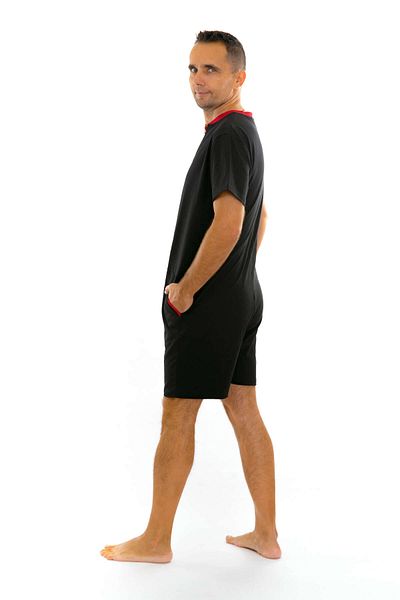 dendy Pánský overal pyžamový krátký Black 209/XXL