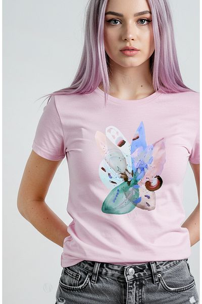 PARUNIV Tricou dama Flori Abstract Flower Watercolor