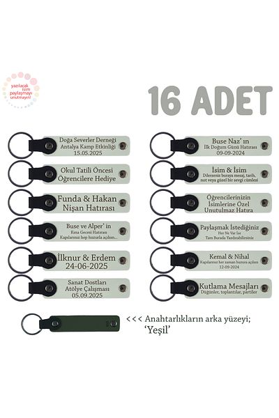 Miaju Graduation Gift for Language Course Students, Set of 16, Meaningful Keychain with Name Written, White & Green
