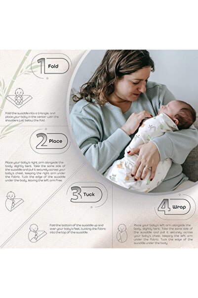 Mon Muslin and Bamboo Baby Swaddle 120×120 cm, 2-Pack, Cotton, Multi-color -