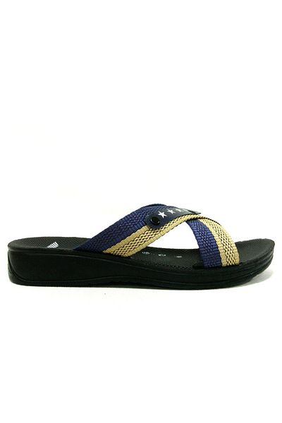 Volts Navy Blue Yellow Cross Rope Anatomical Children's Slippers