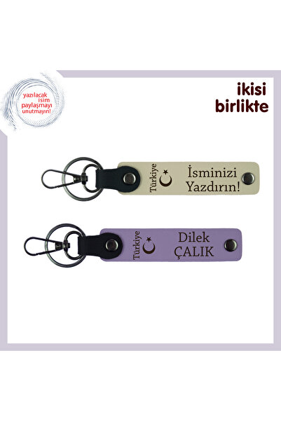 Miaju Strong Gift for Lover, Crescent and Turkey Personal Writable Keychain S...