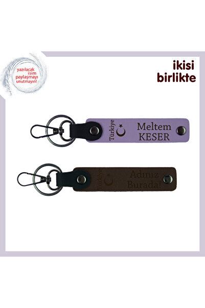 Miaju Name Writable Crescent and Turkey Keychain Set – Heart-To-Heart Gift, P...