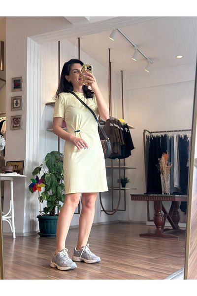 Unique Boutique Yellow 100% Cotton Dress