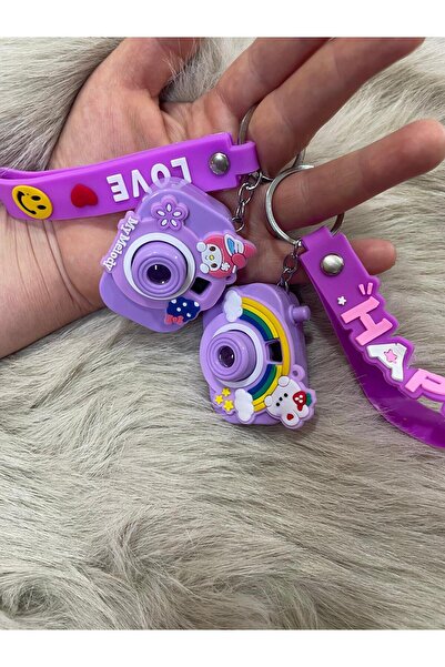 Tasarım 1 Adet Kuromili Işıklı Mor Anahtarlık (stokta hangi model varsa o gön...