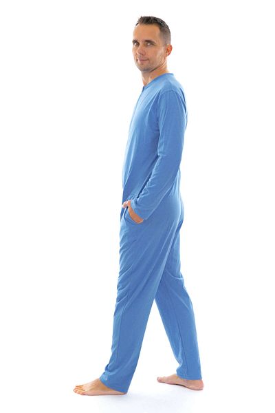 dendy Men's long pajama jumpsuit Sea blue 203/M