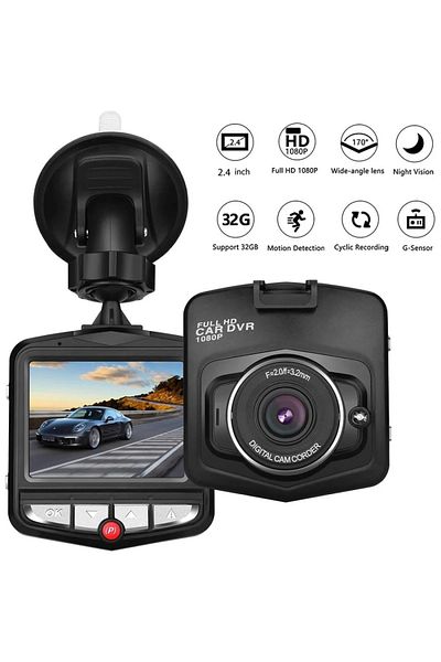 Primo Plus 1080P HD Car Road Monitor Camera with G-Sensor and 170 Degree Wide View for Driving Video Recording