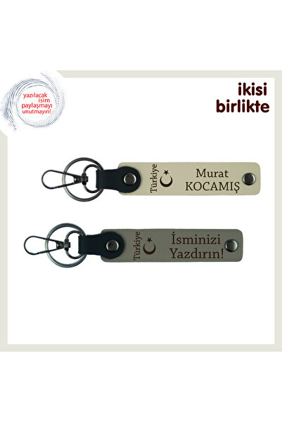 Miaju Love and Vefa – طقم سلسلة مفاتيح مزخرفة بنمط Ayyıldız وTürkiye، لون الق...