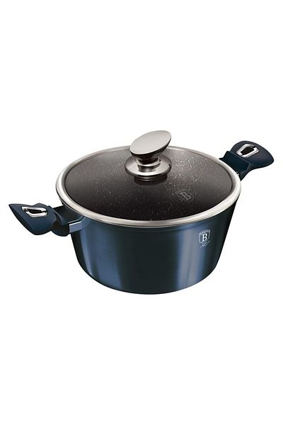 Berlinger Haus Oala cu capac 4.1 Litri, marmorata, Berlinger Haus, 24cm, Aquamarine Metallic Line, BH 1879