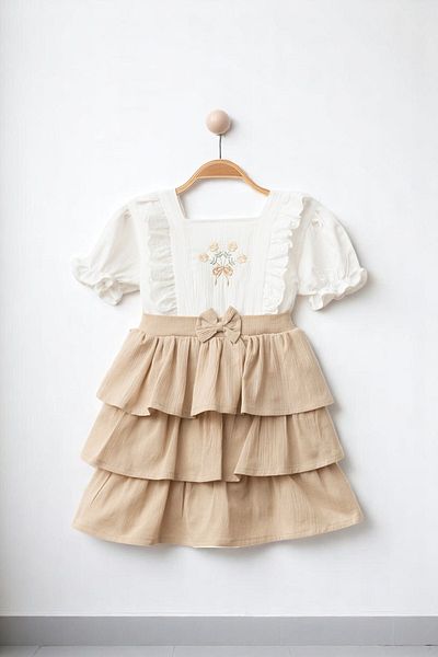 minuma Girl's Layered Bow Dress 2/5 Years