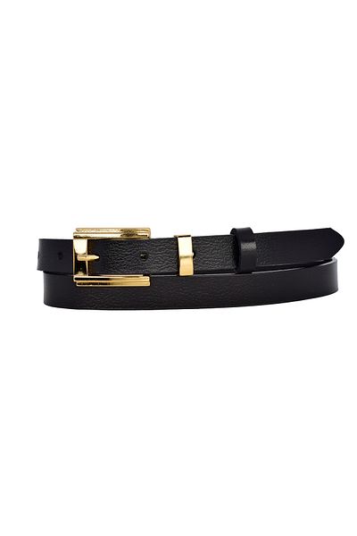 GoDeri Curea de damă neagră din piele naturală 100% culoare aurie cu cureaua de costum se potrivește cu toate îmbrăcămintele de 2 cm_BYK-gold