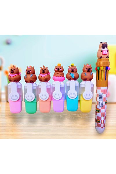 izmir yazici servis Capybara Set of 6 Mini Highlighters Set of 10 Colors Writing Pens Gift Set