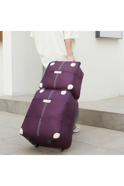 OEM Set Avion pentru bagaje cu geanta de mana, cu doua Roti, 20 inch din doua piese, Mov