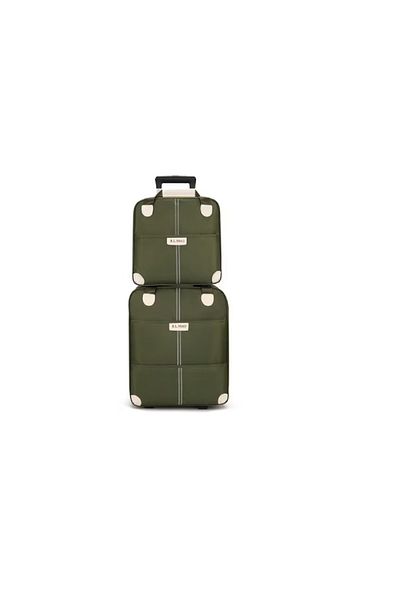 OEM Airplane Luggage Set with Handbag, with Two Wheels, 20 inch, Two Pieces, Army Green