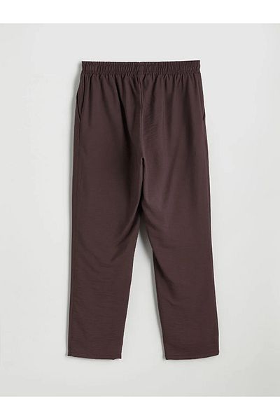 LC Waikiki Lcw Comfort Brown Elastic Waist Carrot Cut Women's Trousers