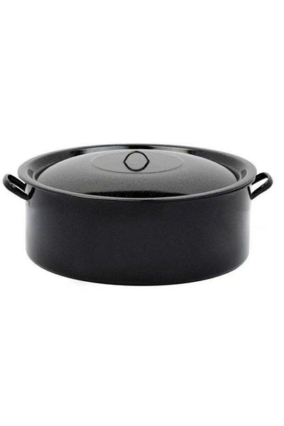 Perfect Home Cratita cu capac emailata, 10 L, 1515/34 , neagra