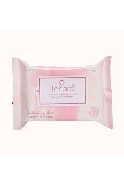 Tahara Musk and Aloe Vera Purity Wipes, Pink, 20 Pieces