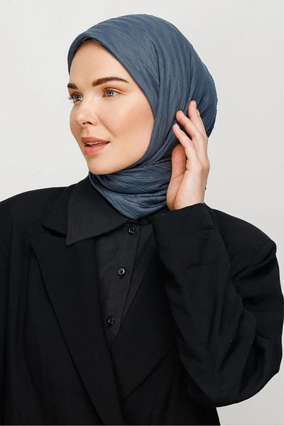 MENESSA Pleated Bamboo Scarf Anthracite