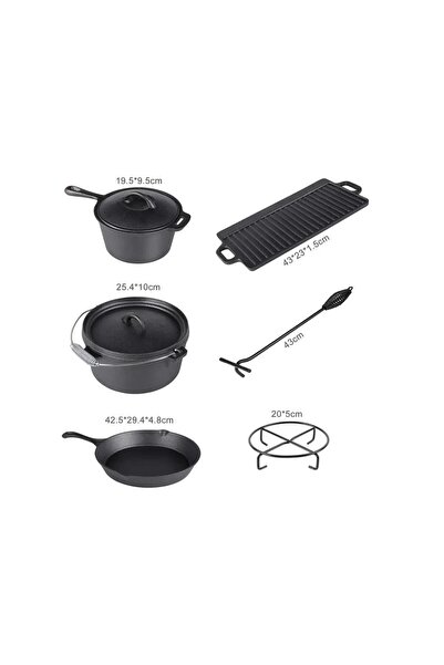 Perfect Home Sada na vaření s kotlíkem, grilem, pánví, hrncem, litinovým hrncem, 6 kusů,