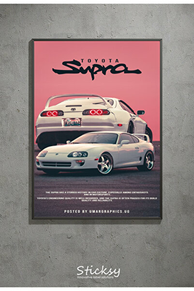 Sticksy Toyota Supra Duvar Posteri , Kalın Kağıt - Araba Posterleri Çerçevesiz