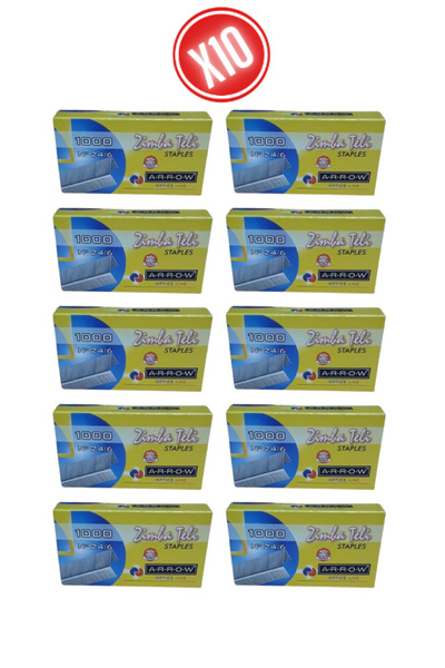 ARROW 10 عبوات (10 × 1000) دبابيس كبيرة رقم: 24/6 (لون أبيض)