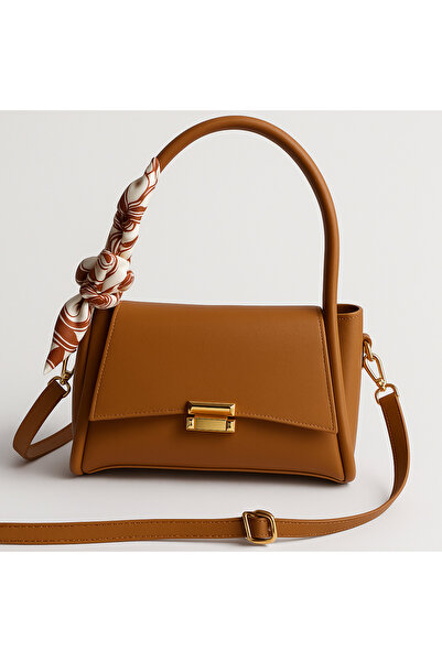 ROYAL LADYS Geantă de damă cu mâner și curea reglabilă, detaliu auriu + eșarf...