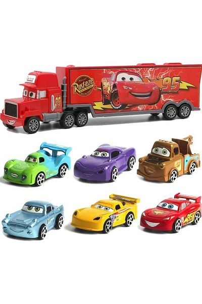 DURRA Toy Box 7-Piece Lightning McQueen Deluxe Car Set