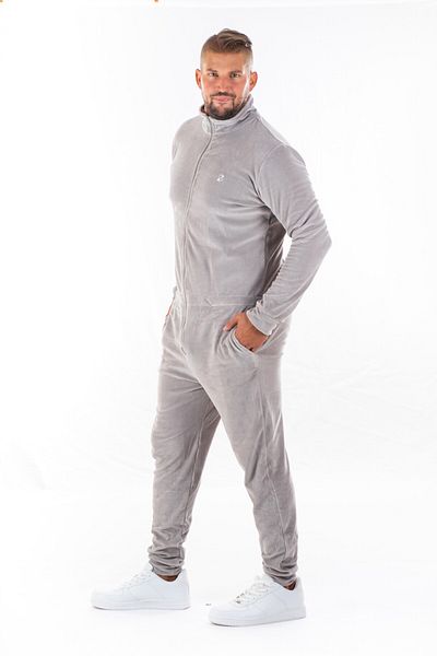 dendy Pánský overal plyšový dlouhý Grey 348/XXL