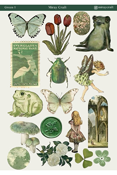 MirayDesign 1 autocolant tematic de culoare verde (12x17 cm) pentru Bullet Jo...