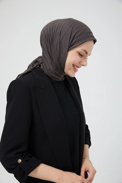MENESSA Pleated Bamboo Scarf Smoked