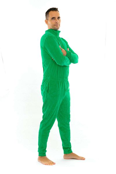 dendy Pánský overal plyšový dlouhý Classic green 339/L