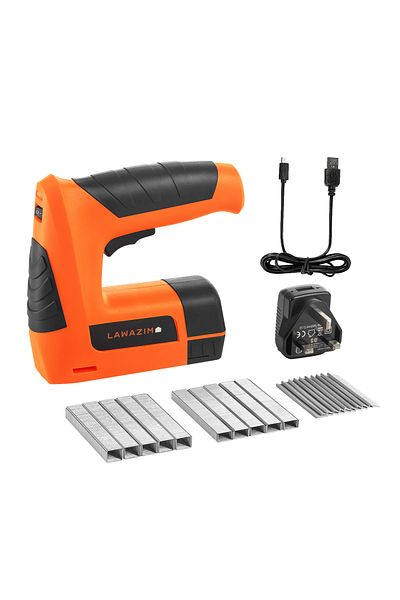 Lawazim 3.6V Lithium Cordless Stapler – Adjustable Thickness for Wood, Leather, and Cork