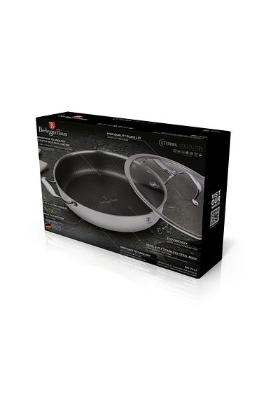Berlinger Haus Cratita cu capac, 3.8 Litri, otel, Berlinger Haus, 28 cm, Silver Eternal Collection, BH 7447