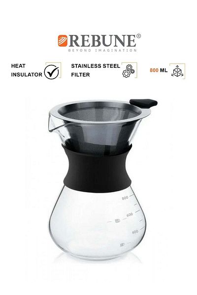 rebune Drip Coffee Maker - 800ml - Clear - RRG-800