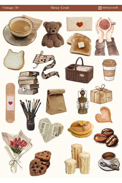 MirayDesign قطعة واحدة من الملصقات ذات الطابع العتيق (12 × 17 سم) للمجلة والد...