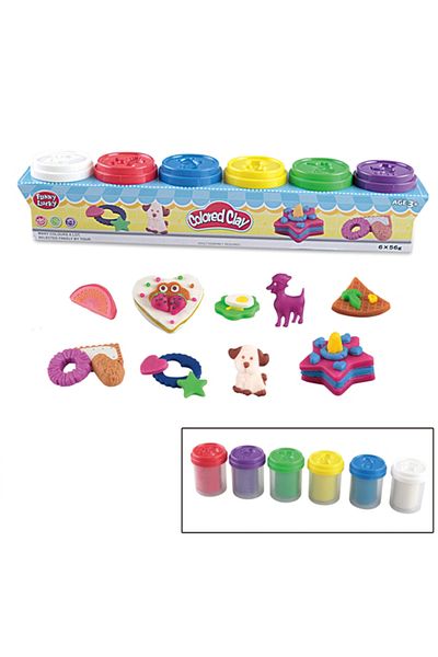 Point Plus Original Play-Doh - 6 Assorted Colors - Suitable for Children 3+ Years