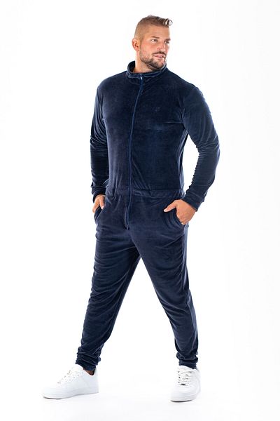 dendy Pánský overal plyšový dlouhý Navy blue 336/S
