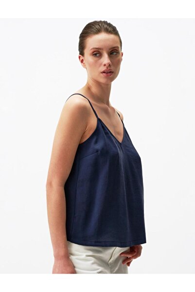 Jimmy Key Basic Blouse with V-Neck Straps