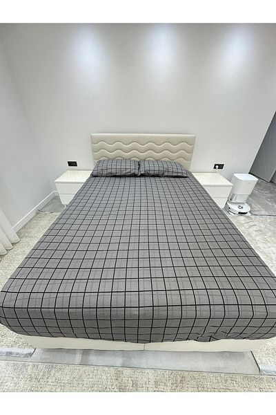 Shopyteks Square Pattern Oversized Elastic Sheet Set