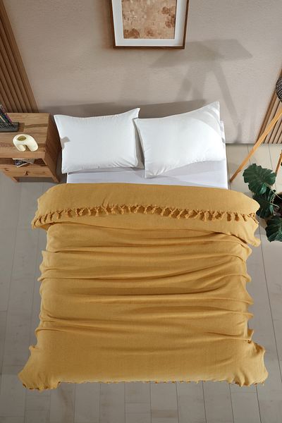LADYNİL Double Natural Bedspread Pique 210X240 Mustard
