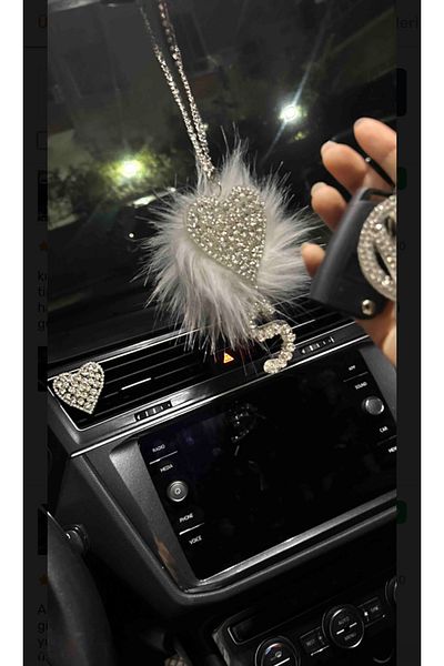 Arabasına Aşıklar Kulubü White Feather Heart and Letter (Send a Message with the Letter You Want, Every Letter Is There)