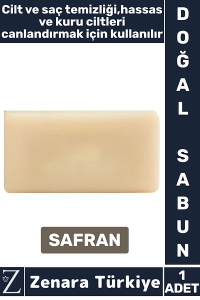 Zenara Herbal Organic 100% Natural Hair Face Body Hand Use Daily Skin Hair Cleansing Soap Saffron