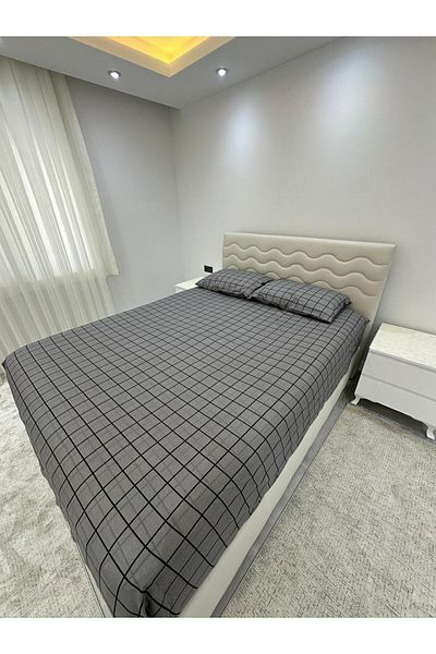 Shopyteks Square Pattern Oversized Elastic Sheet Set