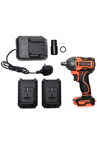 Lawazim 21V Cordless Impact Wrench – 24000 RPM, 2 Batteries, BS Plug Charger, Socket & Carrying Case