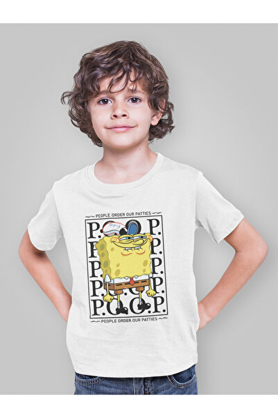 SEVBANO تي شيرت للأطفال بتصميم سبونج بوب مطبوع للجنسين (1-12 سنة)