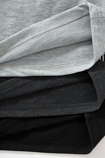 GOLSREY Σετ 3 άνετα αθλητικά σορτς Unisex χτενισμένα βαμβακερά