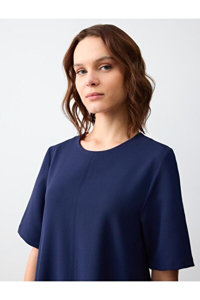 Jimmy Key Minimalist A-Line Dark Blue Dress